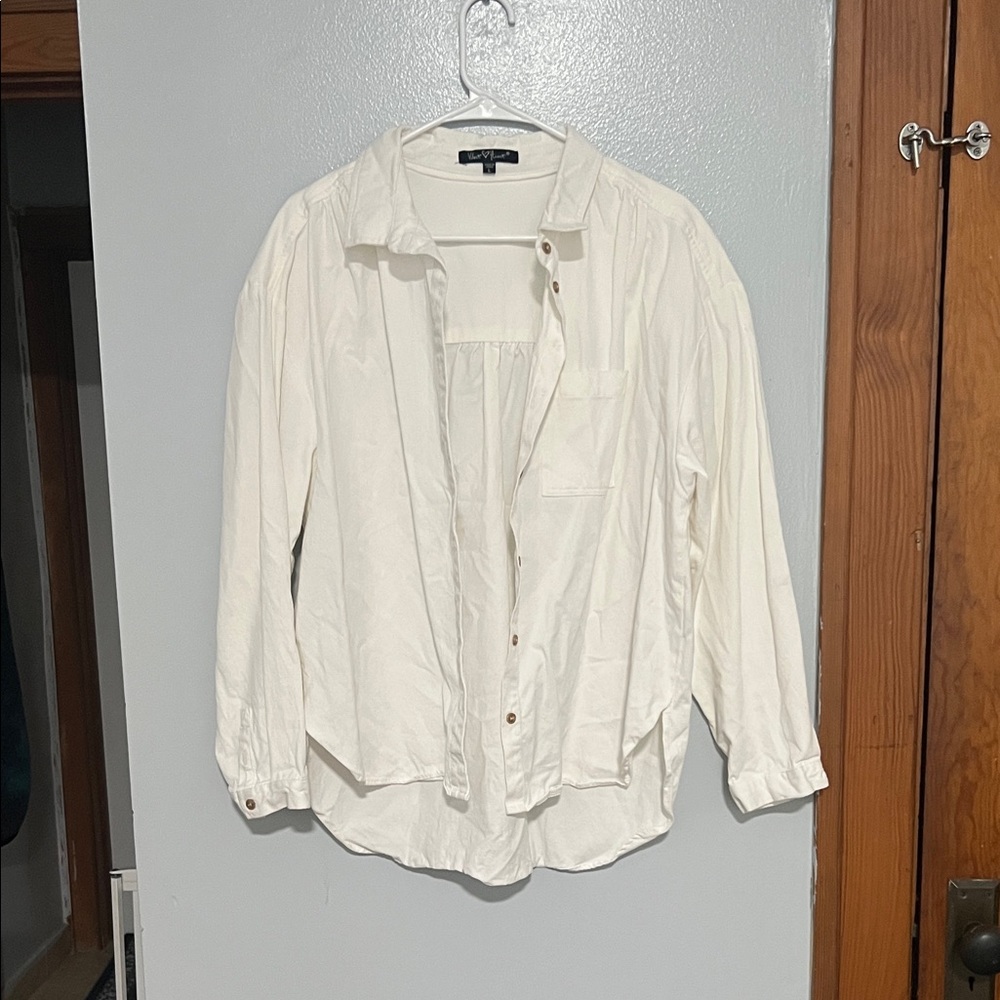 Velvet Heart Cream Button Down Shirt